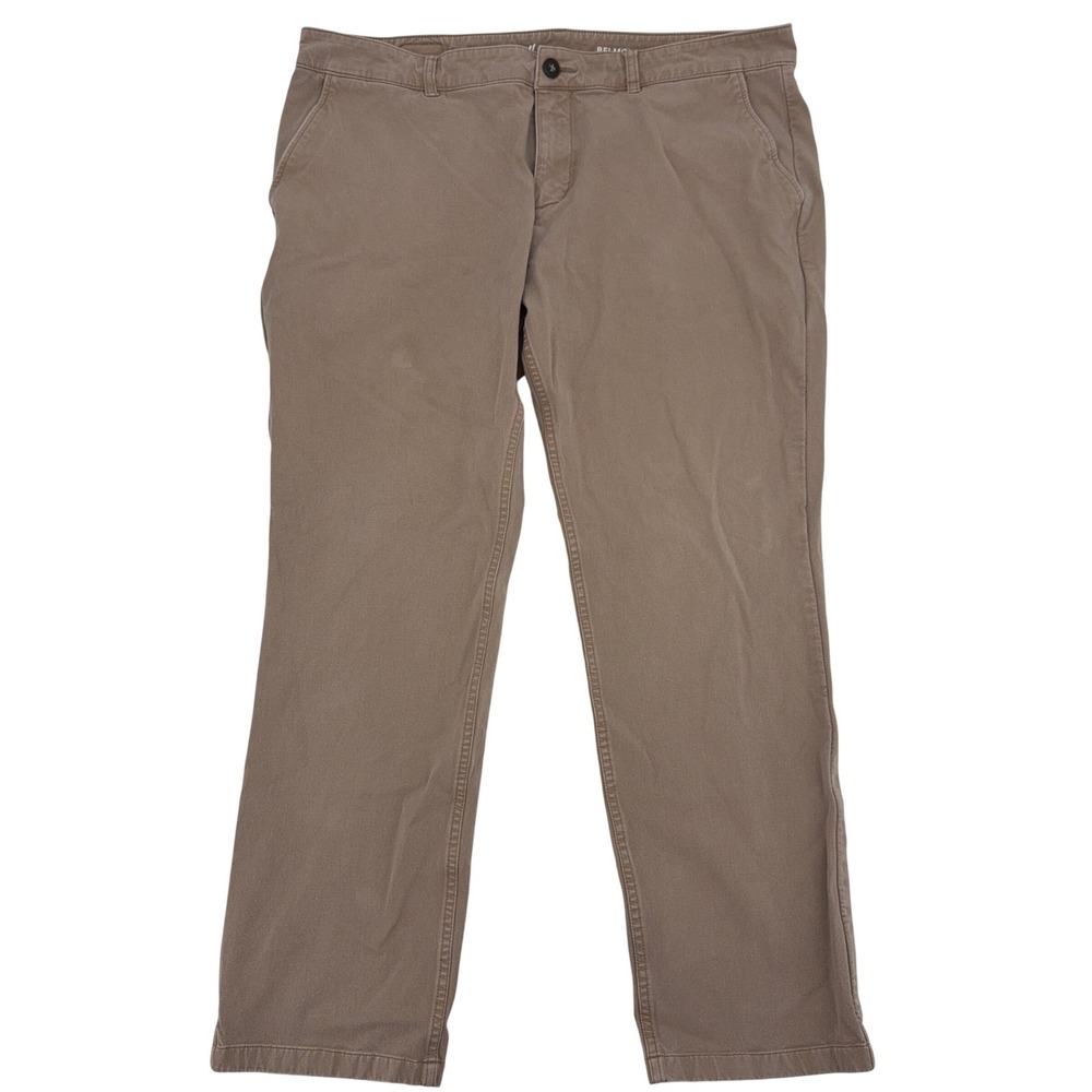 Mugsy Belmonts Chino Pants Mens 40x28 (Tag 40x30) Brown Stretch Cotton K6PNBG